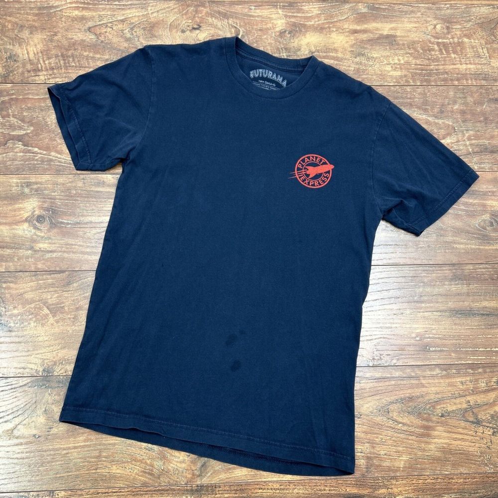 Futurama Planet Express T-shirt Graphic Tee‎ Navy Blue Unisex Short Sleeve Small